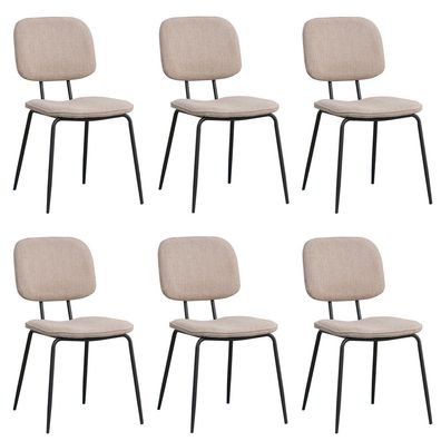 Bronx71 Esszimmerstuhl Ivar recycelter Stoff taupe - 6er Set