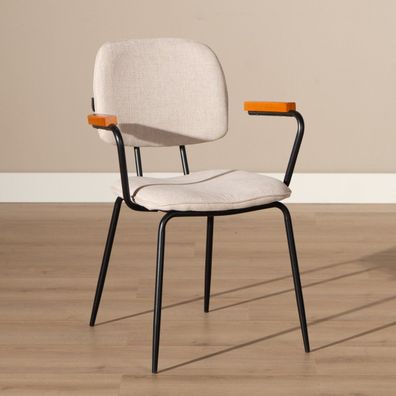 Bronx71 Esszimmerstuhl Oskar mit Armlehne beige