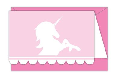 Believe in Unicorns - 12-teiliges Einladungskarten Set inkl. Umschläge
