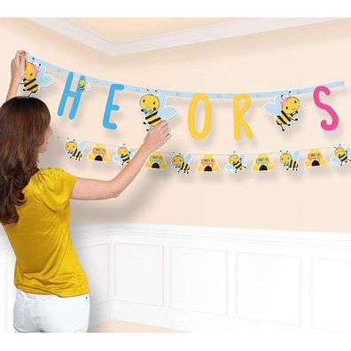 2 Riesen-Partyketten - Baby Party - What Will It Bee?