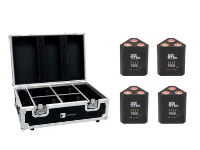 Eurolite Set 4x AKKU TL-3 QCL RGB+UV Trusslight + Case m. Ladefunktion