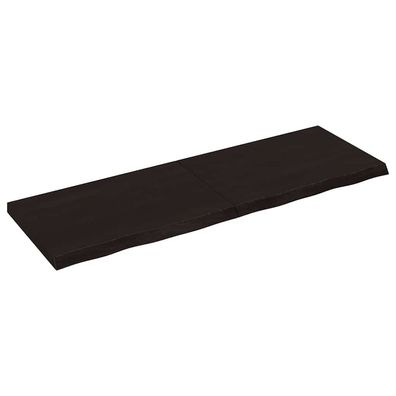 vidaXL Wandregal Dunkelbraun 120x40x(2-4)cm Massivholz Eiche Behandelt