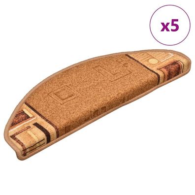 vidaXL Stufenmatten Selbstklebend 5 Stk. 65x21x4 cm Beige