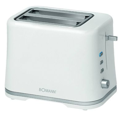 Bomann Toaster TA 1577 CB weiß, zwei breite Schlitze mit Aufsatz, Auftaufunktion
