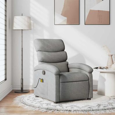vidaXL Massagesessel Hellgrau Stoff