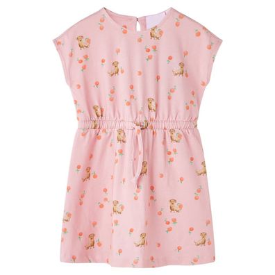 Kinderkleid mit Taillenband Hellorange 104