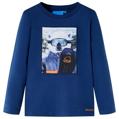 Kinder-Langarmshirt Jeansblau 116