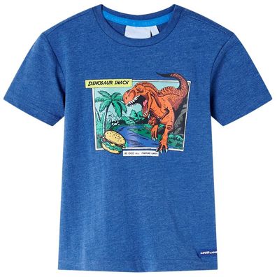 Kinder-T-Shirt Dunkelblau Melange 116