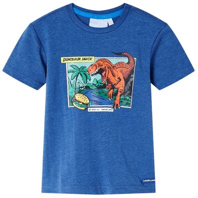 Kinder-T-Shirt Dunkelblau Melange 140