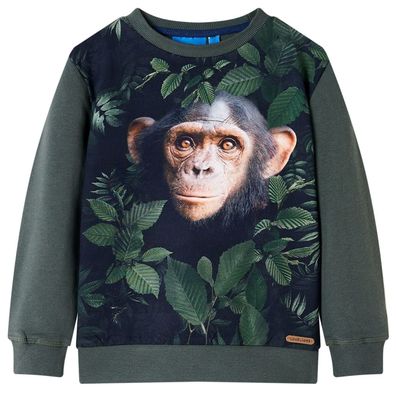 Kinder-Sweatshirt Dunkles Khaki 104