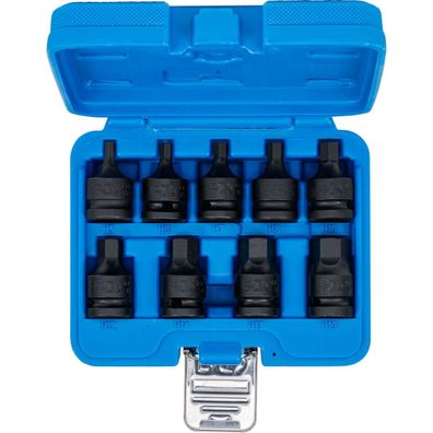 Kraft-Bit-Einsatz-Satz Antrieb 12,5 mm (1/2") Innensechskant 5 - 19 mm 9-tlg