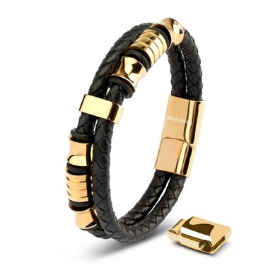 Serasar, lederarmband "spirit" für herren, mit magnetverschluss