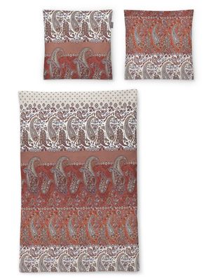 Irisette Sky Mako-Satin Bettwäsche 135x200 Paisley rot orange 8507-60