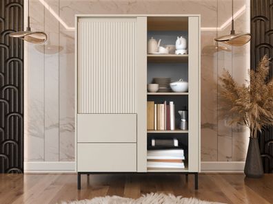 Vitrine Ozmi 2D2S mit Schubladen Vitrine Modern Wohnzimmer Kollektion M24