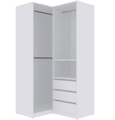 TRES H/B offener Kleiderschrank mit Kleiderstangen, Einlegeböden für Kleidung,