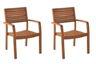 Batavia Gartensessel, stapelbar, 2er Set, Akazie