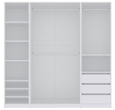 Eckgarderobenschrank-Set TRES J/B offener Kleiderschrank mit Kleiderstangen