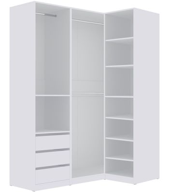 Modularer Kleiderschrank, Tres J/B offener Kleiderschrank mit Einlegeböden und Stange