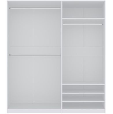 TRES K/B offener Kleiderschrank mit Kleiderstangen, Einlegeböden für Kleidung,