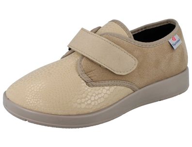 Varomed Stretch Zürich Damen Halbschuh Verbandschuhe Weite L beige Microvelours