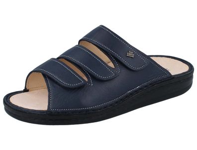 FINN Comfort Korfu Pantolette Damen blau atlantic Nube Glattleder