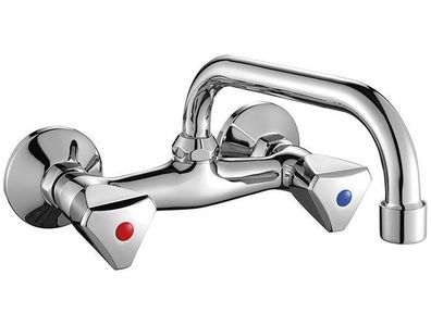 Waschtischarmatur Wasserhahn Wand NORM Mischbatterie für Badezimmer in Chrom