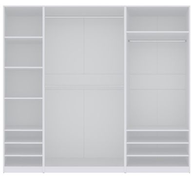 TRES M/B offener Kleiderschrank mit Kleiderstangen, Einlegeböden für Kleidung