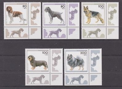 BRD 1995 postfrisch Ecke unten rechts MiNr. 1797-1801 Für die Jugend Hunderassen
