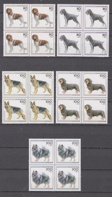 BRD 1995 postfrisch vierer Block MiNr. 1797-1801 Für die Jugend Hunderassen