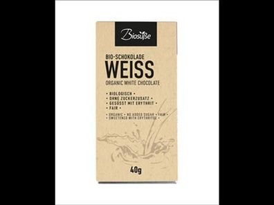 Biosüße Biosüße Bio-Schokolade Weiss Tafel 40g 40g