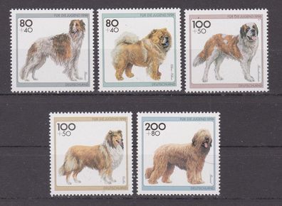 BRD 1996 postfrisch Michel-Nr. 1836-1840 Für die Jugend Hunderassen