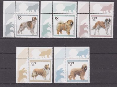 BRD 1996 postfrisch Ecke oben links Michel-Nr. 1836-1840 Für die Jugend Hunderassen