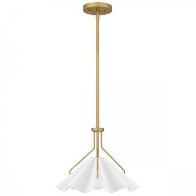 Elstead Lighting Pendelleuchte Mejia 1-flammig Messing weiß E27