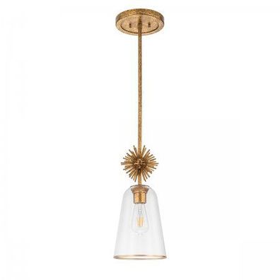 Elstead Lighting Staring Pendelleuchte 1-flammig Gold Transparent E27