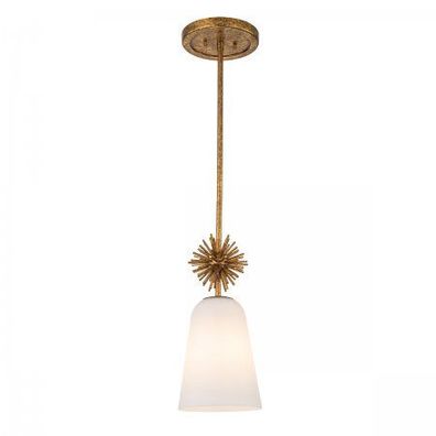 Elstead Lighting Staring Pendelleuchte 1-flammig Antik Gold Opal E27