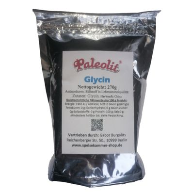 270g Glycin 100% reines Pulver ohne Zusätze Aminosäure im Zippbeutel