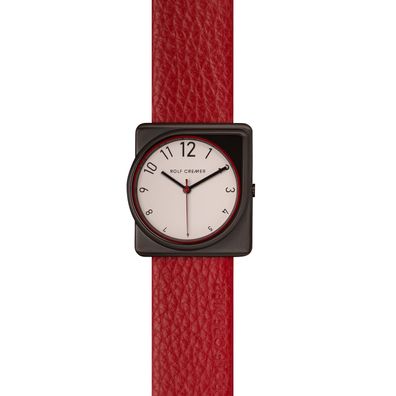 Rolf Cremer Fusion Unisexuhr 508804 Rot, Schwarz Leder