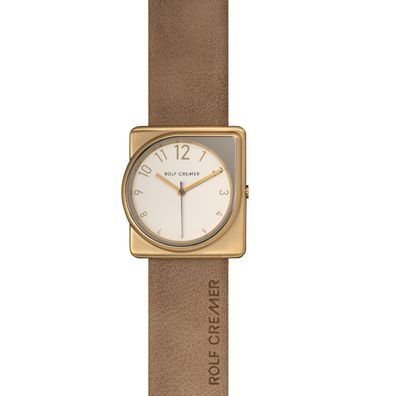 Rolf Cremer Fusion Unisexuhr 508808 Beige, Gold Leder
