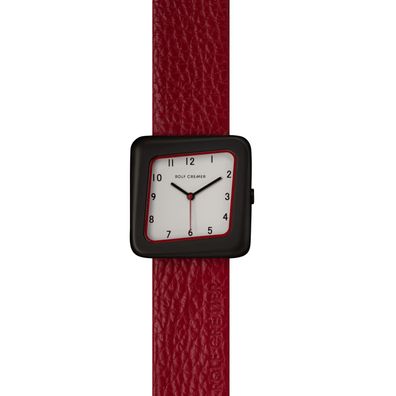 Rolf Cremer Play Unisexuhr 508905 Rot, Schwarz Leder