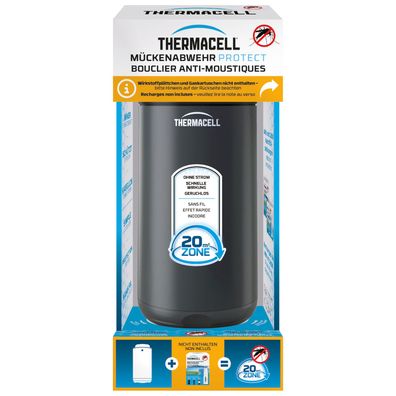 Thermacell Mückenabwehr Protect, Graphit, ohne Wirkstoff - Mückenschutz Standgerät