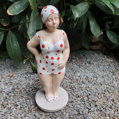 Gartenfigur stehende Badenixe Figur 20 cm weiß