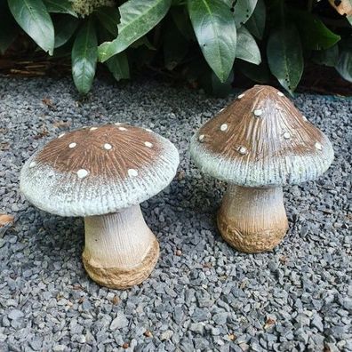 Gartenfigur Pilz Figur 2er Set 13 cm Fliegenpilz