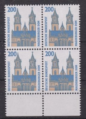 BRD 1993 postfrisch SKW vierer Block mit Unterrand Michel-Nr. 1665 Magdeburger Dom