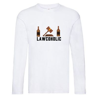 Lawcoholic | Gesetz | Anwalt | Jura Long Sleeve Weiß