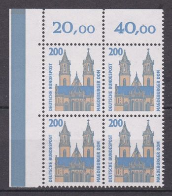 BRD 1993 postfrisch SKW vierer Block Ecke oben links MiNr. 1665 Magdeburger Dom