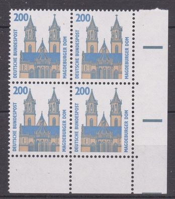 BRD 1993 postfrisch SKW vierer Block Ecke unten rechts MiNr. 1665 Magdeburger Dom