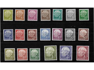 Bund, MiNr. 177-196 postfrisch, Freimarken Heuss (I)