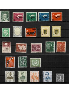 Bund, Jahrgang 1955, MiNr. 204 - 226, postfrisch