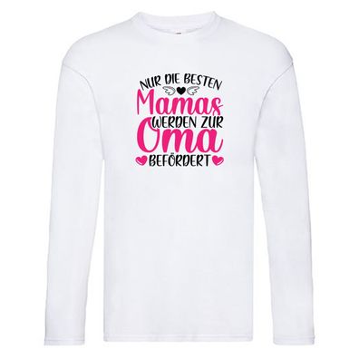 Mamas zur Oma befördert | Herzen | Flügel Long Sleeve Weiß