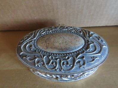 Schmuckkästchen Schmuckschatulle silberfarben oval ca.5,5 cm H